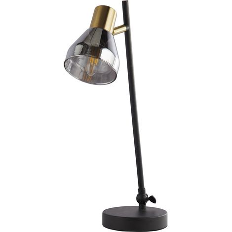 Lampada Da Scrivania Contemporanea Westminster Acciaio Nero Fumè 1 Luce E14 (1/5)