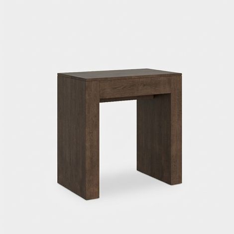 Table console d'entrée extensible 78x47-299cm bois salle à manger Allin Noix (1/5)