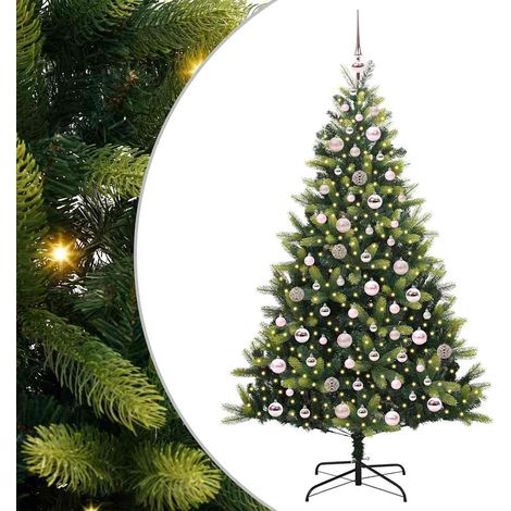 Árbol de Navidad Artificial Plegable 300 LEDs Verde 180 cm vidaXL