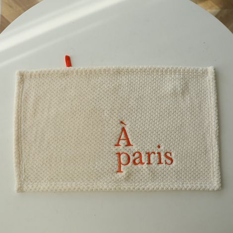 Serviette de toilette douce en lettres brodées orange A, absorbante, rectangulaire, lavage visage et mains