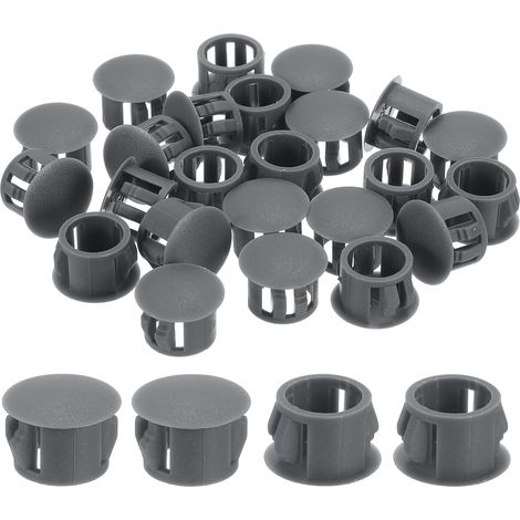 28Pcs Bouchon de Trou en Nylon, 11.5-12mm Diamètre de Trou Bouchon d'étanchéité Rond Souple et Flexible de Verrouillage Bouchons en Caoutchouc pour Bouteille, Tuyaux, Cuisine, Gris (1/5)