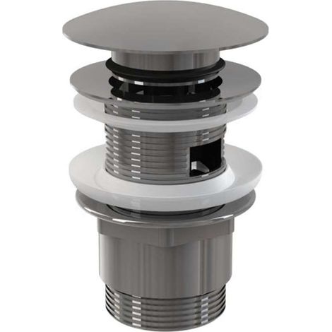 alcadrain Ablaufventil für die Waschbecken CLICK/CLACK 5/4" Ganzmetal mit Überlauf, großer Stopfen (1/2)