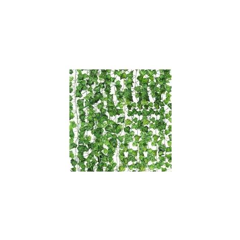 Lierre Artificiel Guirlande Chambre, 12 Pièces 26.4m Faux Lierre, Lieres Artificielles Decoration pour Cuisine, Patio, Balançoire, Mariage, Bureau, Fête, Noël, Décoration d'halloween, Vert H218 (1/5)
