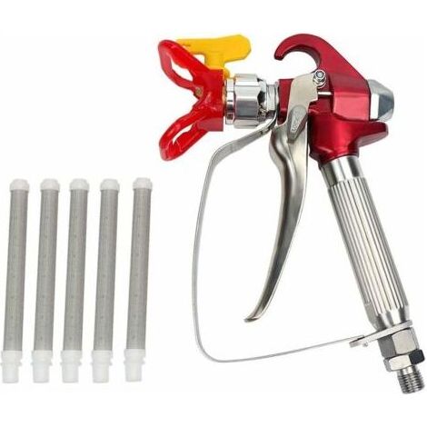Airless Pistolet Peinture Haute Pression XS-818 + Buse Siège +5 x Airless Peinture Pistolet filtre (1/4)