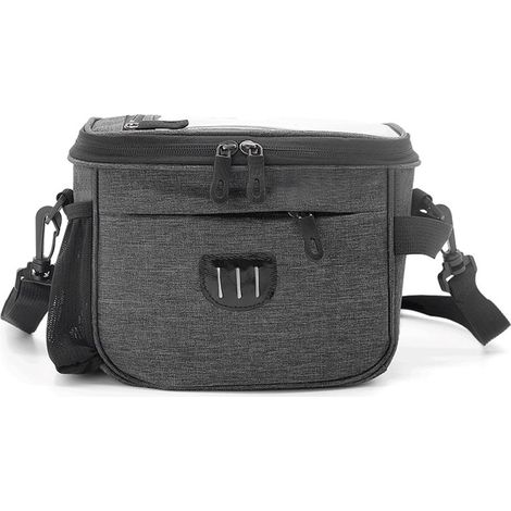 Borsa da telaio per bicicletta, borsa da manubrio per bicicletta, borsa per bicicletta, borsa da tubo anteriore per bicicletta, borsa da cestino per bicicletta con strisce riflettenti (1/4)