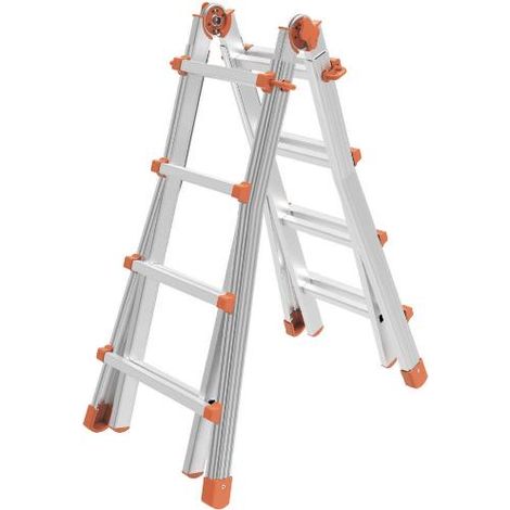 SCALA TELESCOPICA ALLUMINIO 4+4GR H4 MT MARCHETTI SQUADRAPIU'