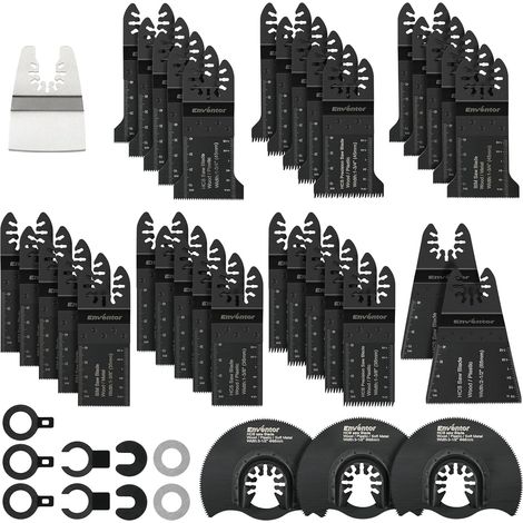 45Pcs Lame Scie Oscillante, Kit de Lame Multifonction Lame Outil Multifonction Universelle pour Multimaster, Dremel, et plus encore (1/5)