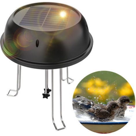 Rundes, solarbetriebenes Vogelbad, 5 V, 0,5 W, mit Wasserrührer und Sprudelfunktion, ideal zur Dekoration von Gartenteichen, keine Batterie erforderlich (1/5)