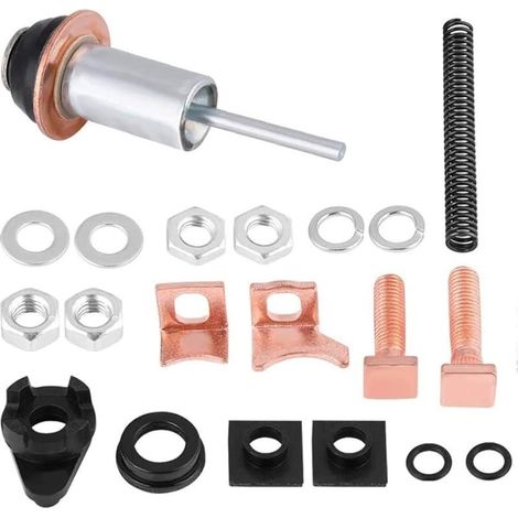 Kit de réparation de démarreur, kit de réparation de solénoïde de démarreur pour Discovery Defender TD5 2.5 Diesel avec boulons de contact, écrous pleine grandeur, joints toriques, rondelles (1/5)