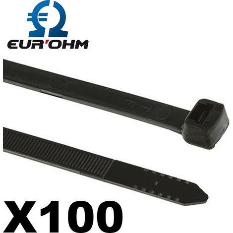 Collier serre câble électrique en polyamide noir - Format du collier colring - 100 pièces - 2,5x140mm - 80N- Noir