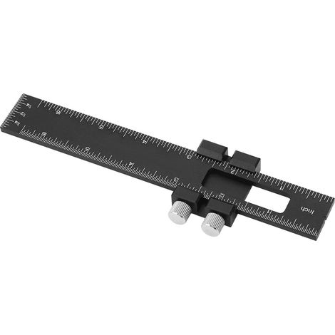 Aluminium-Zimmermannswinkel, verstellbarer Schieber mit Anschlag, Zeichen- und Markierungsfunktion, metrische und Zoll-Skala, 15 cm. (1/5)