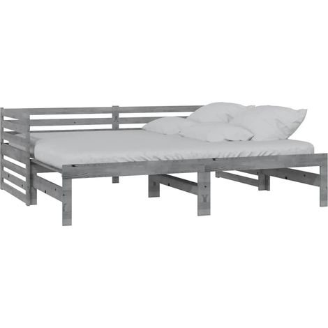 Maison Exclusive - Ausziehbares Tagesbett Grau Massivholz Kiefer (1/5)