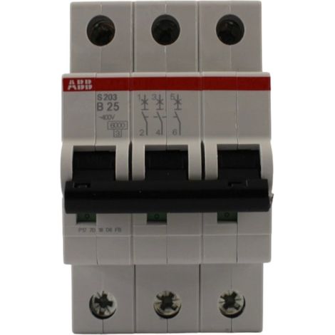 Interruttore S200 3P B 25 6kA - ABB2CDS253001R0255 (1/3)