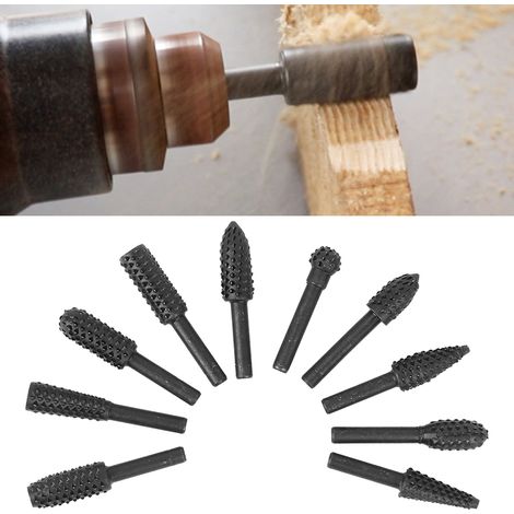 10-teiliges Set elektrischer Rotationsfräser für Holzbearbeitung und Schnitzarbeiten, 1/8-Zoll-Schaft (1/5)