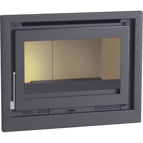 Fm Calefaccion – Insert cheminée 12,8kW à chaleur ventilée – Raccordement Ø200mm vertical – Volume de chauffe jusqu'à 340m3 – 2 ventilateurs axiaux 160m3/h (1/8)