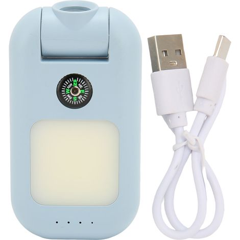 royaluxe - Mini chargeur de lampe torche d'urgence 1000 lm avec boussole COB, petit chargeur pour le camping, la pêche et la randonnée (bleu) (1/5)