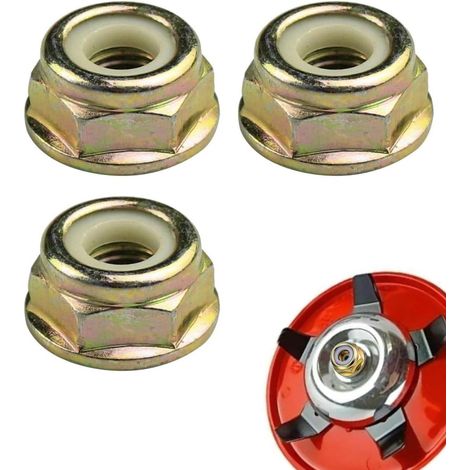 Écrou de Lame M10x1.25 à Filetage à Gauche Universel (3 Pièces) pour Débroussailleuse, Coupe-Bordure – Fixation Sécurisée, Anti-Desserrage