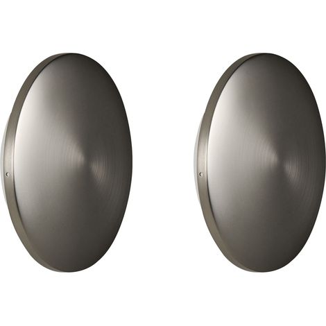 Set di 2 applique da esterno a LED rotonde IP65 alluminio argento Buckie (1/5)
