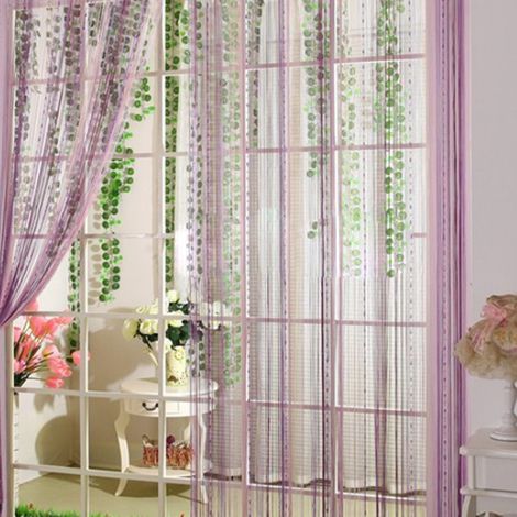 Porte String Perles Violettes Décoration Salle De Fenêtre De Rideau Diviseur - Violet (1/5)
