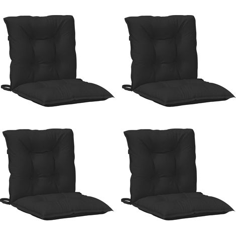 Maison Exclusive - Set di Cuscini per Sedia Bassa 4 pz Poliestere Melange Nero (1/5)