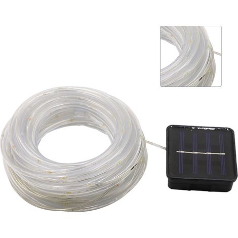 12 m lange, flexible, wasserdichte, solarbetriebene LED-Lichterkette mit 8 Beleuchtungsmodi für Gärten, Bäume und Zäune (1/5)