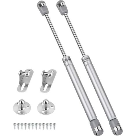 Vérins à gaz de levage pneumatique (lot de 2, 200N) pour armoires, tiges hydrauliques, applications lourdes et meubles de maison, amortisseurs télescopiques (1/3)