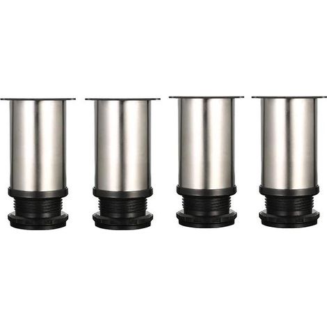 Pieds réglables en acier inoxydable – hauteur réglable de 80-95 mm – lot de 4, adaptés aux armoires et tables – vis incluses (1/4)