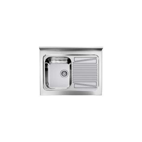 Lavello ROSSANA appoggio 80X60 1 vasca destra+ gocciolatoio ACCIAIO INOX (1/2)
