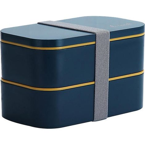 bento Lunch Box, 1.6l Double Couche Boite Repas Compartiment Avec Couverts, Boite A Tartine Micro Onde, Boite  Lunch Avec 2 Divisions, Boite Pique (1/5)