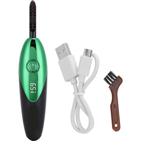 Recourbe-cils électrique chauffant numérique vert émeraude pour femmes, tenue longue durée, cils parfaits (1/5)