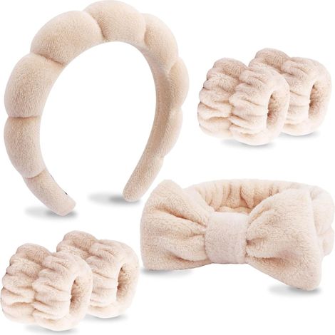 6er-Pack Stirnbänder für Make-up & Hautpflege, weiche Haarbänder mit Fliege – ideales Geschenk für Frauen (1/5)