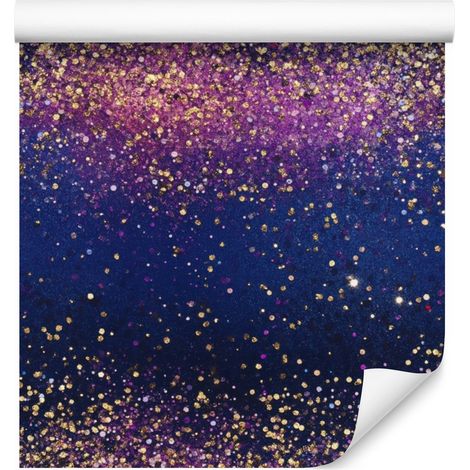 Papel pintado de galaxia en acuarela azul marino, violeta y morado 50x1000 cm (1/5)