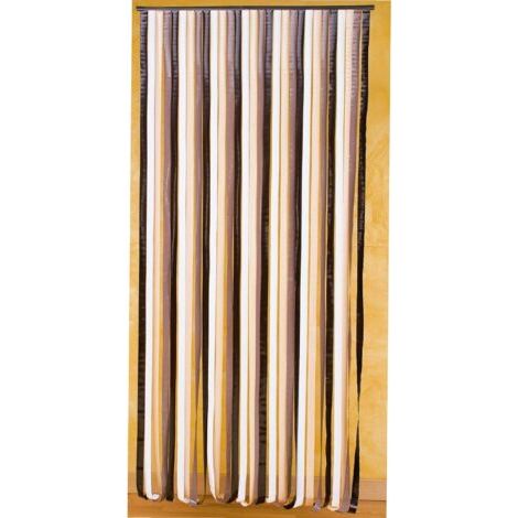 [JAMAIS UTILISÉ] Rideau de porte à lanières 90 x 200 cm en EVA marron – Barrière anti-insectes – Installation facile avec crochets fournis – Confortex