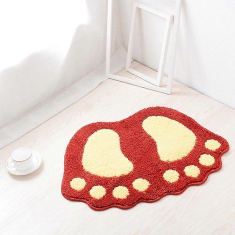 Tapis de bain antidérapant pour toilettes, tapis de douche mignon pour grandes pattes, tapis shaggy absorbant, paillasson, tapis de sol pour canapé, coussin de salon, tapis sous les pieds (19" x 26") (1/5)