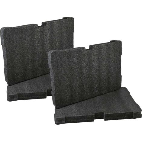 vhbw 2x inserto compatibile con Milwaukee Packout cassette degli attrezzi - gommapiuma, nero