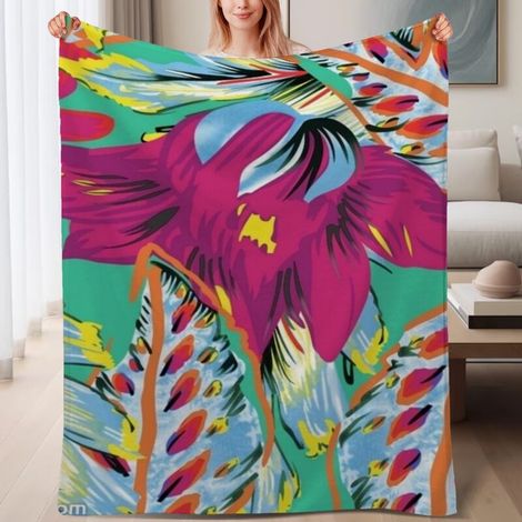 Couverture de lit en polaire, microfibre douce et confortable légères printemps-été, décoration intérieure, cadeau pour femmes et hommes, 6080 pouces (1/4)