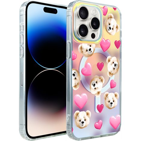 iPhone 14 Pro Max ibizu California Sunset Hülle mit MagSafe, Farbwechsel, Liebesmotiven, Teddybär und Herzen (1/5)