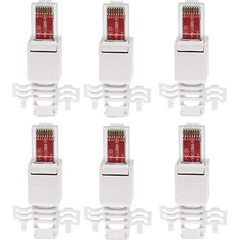 6 connecteurs réseau RJ45 CAT6 LAN UTP sans outil pour câbles (1/5)