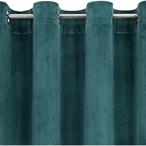 Rideau prêt à poser Eurofirany D91 œillets roses 140 x 250 cm turquoise foncé (1/5)