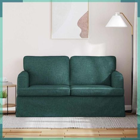 Canapé - 42024486 - 2 places - Tissu vert foncé - 144 x 80 x 85 cm (1/5)