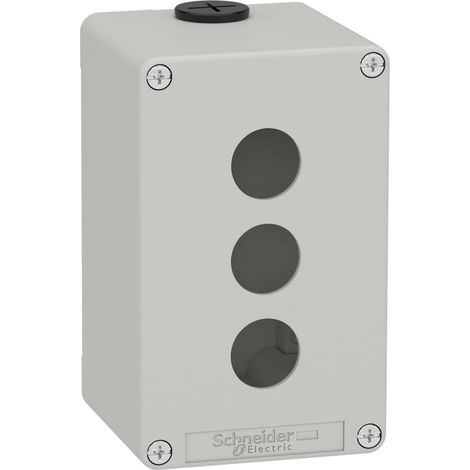 Schneider pulsantiera in metallo grigia m30 3 fori 22mm 80x130x77 ul csa xapd2503