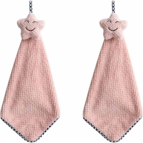 Serviettes de toilette, de bain et pour les mains en polaire corail douce et épaisse. Très absorbantes et agréables pour la peau, elles conviennent à la maison, aux voyages et au sport (rose).