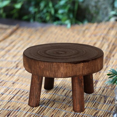 Banc de jardin en bois massif vert pour plantes succulentes, tabouret haut, support pour pots de fleurs, couleur feu, dimensions : L 20 x 9 cm (hauteur des pieds : 6 cm), poids : 0,35 kg (1/4)