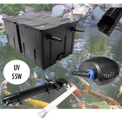 Kit Filtration Bassin Complet, UV 55W, + 1 ampoule de rechange Pour Bassins De Jardin De 30000 L (1/5)
