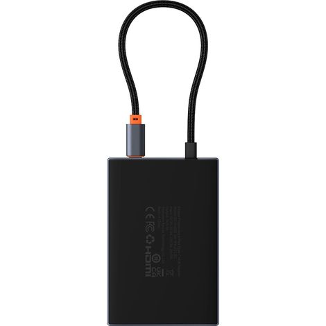 Hub Baseus PioneerJoy USB-C 8 in 1 con HDMI 4K a 60 Hz + HDMI 4K a 30 Hz + DisplayPort 8K a 30 Hz + VGA + 2 porte USB-A 3.0 + 2 porte USB-C - grigio (1/5)