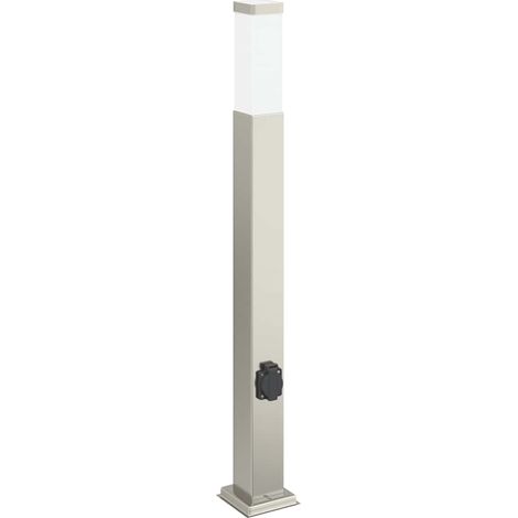 Baliza de luz con toma de corriente de 80 cm, acero inoxidable, IP44 vidaXL