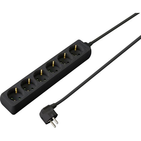 Sygonix SY-4890992 Steckdosenleiste 6fach Schwarz Schutzkontakt 1 St.