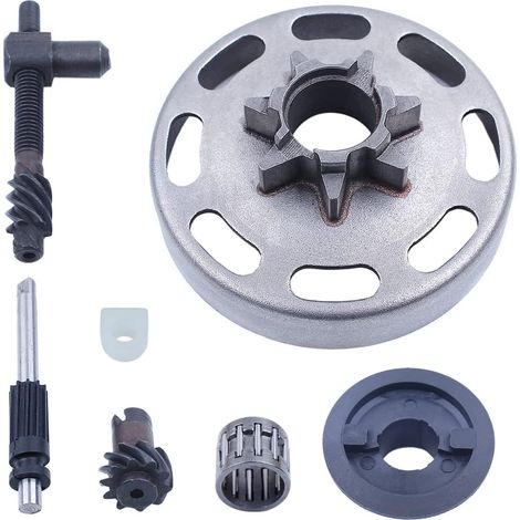 Tambour d'embrayage 0,325" 7T Pompe à huile pour Husqvarna 435 435E 440 440E pour tronçonneuse, Tambour d'embrayage, Pompe à huile, Engrenage conique, Régle-chaîne, Roulement à aiguilles d'embrayageF (1/5)