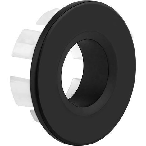 1 Anneau de débordement, Plastique et laiton, Finition mate, Diamètre 30-33mm, Pour cuisine et salle de bain