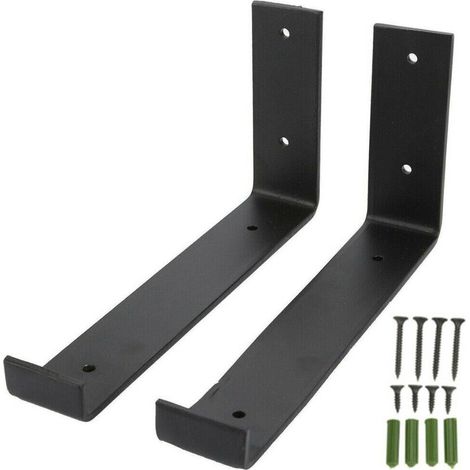 2 supports d'étagère rustiques de 225 mm pour panneau d'échafaudage industriel robuste en acier massif (1/5)